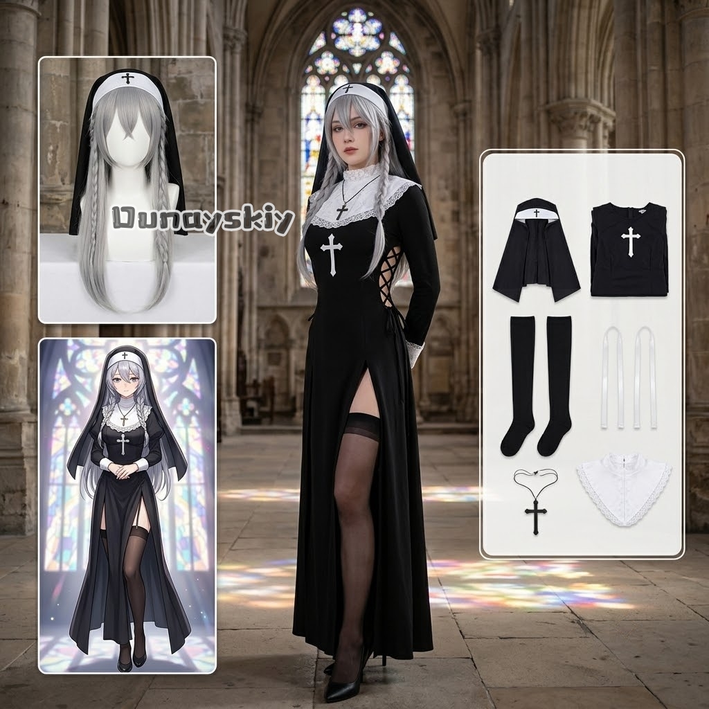 Anime Cosplay Nun - KS*06 Original Ensemble d'uniforme de nonne