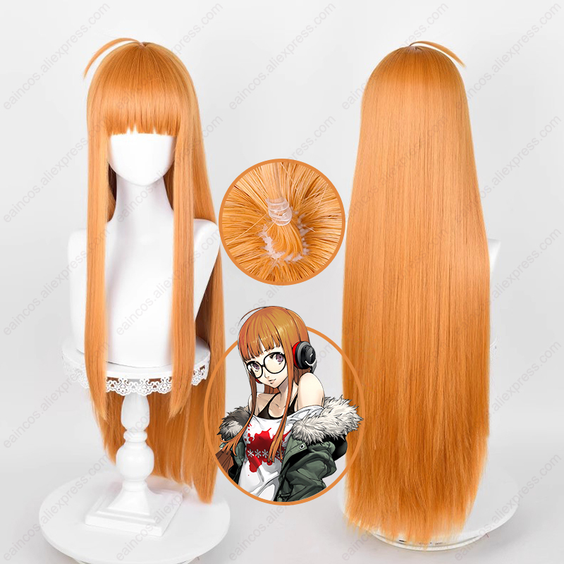 Anime Cosplay Orange Hair - Perruque de Cosplay synthétique Futaba Sakura,