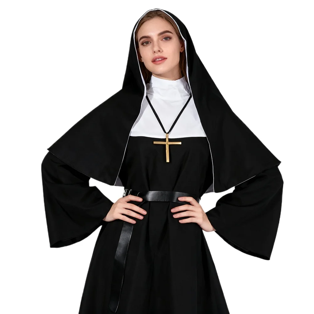 Anime Cosplay Nun - Costume de cosplay de nonne d'Halloween,