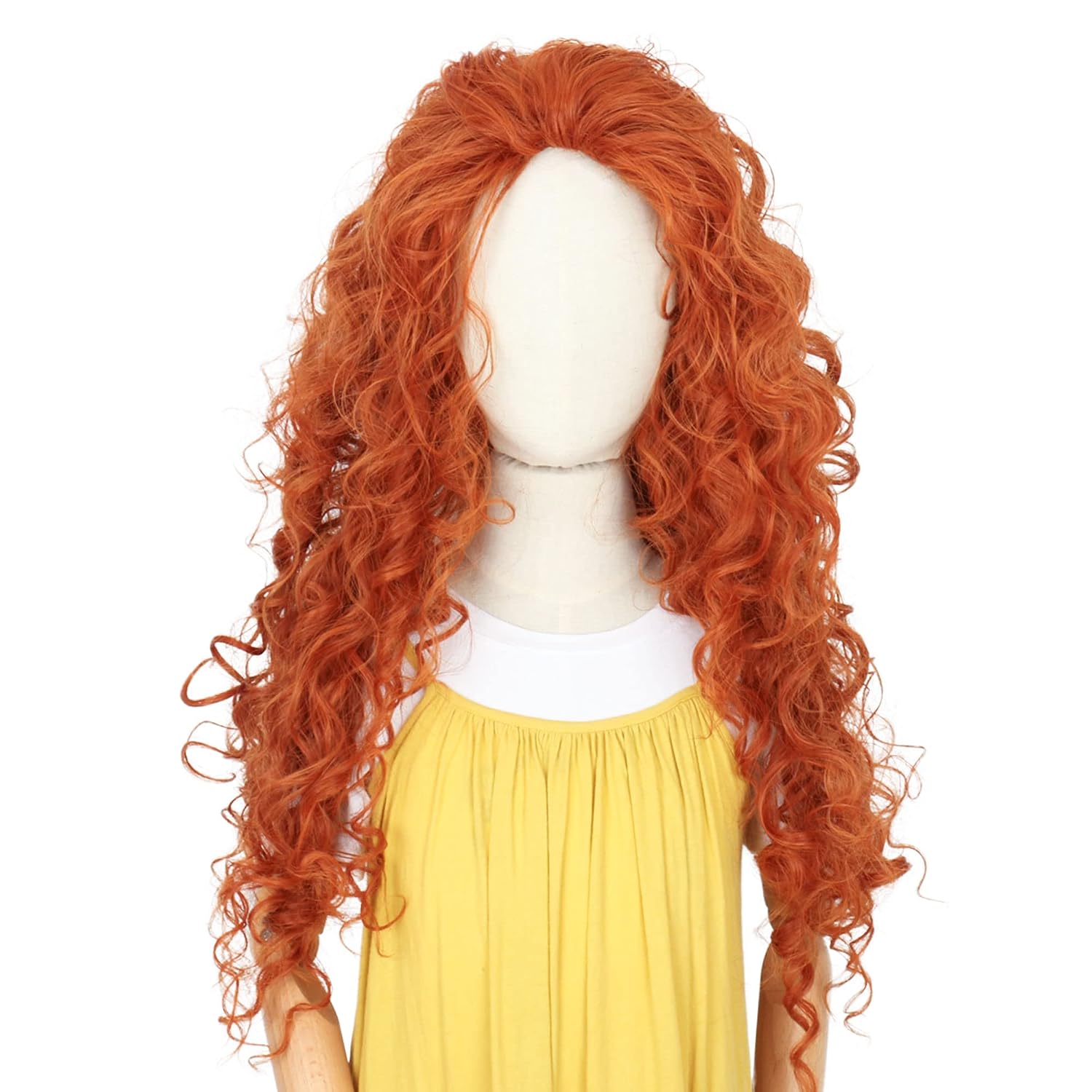 Anime Cosplay Orange Hair - Perruques synthétiques longues bouclées orange pour