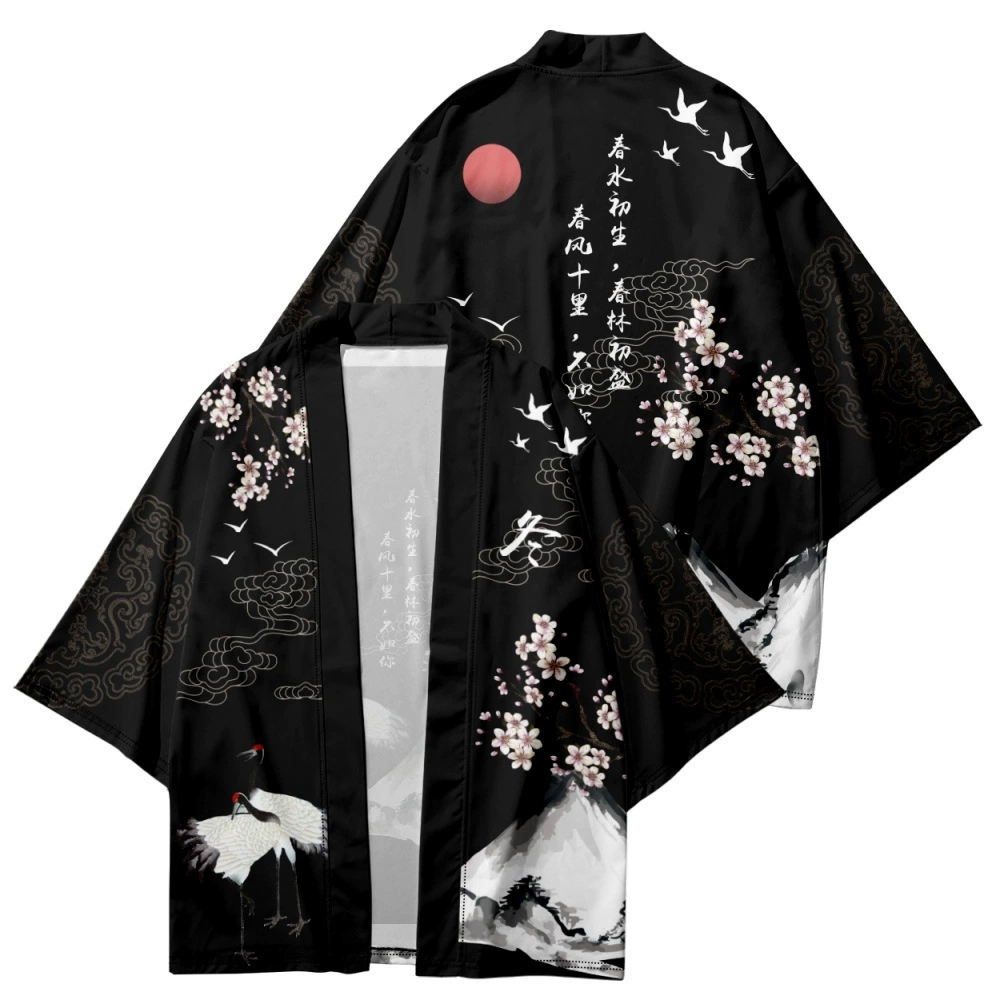Demon Slayer Haori - Chemise de dessin animé grue samouraï,
